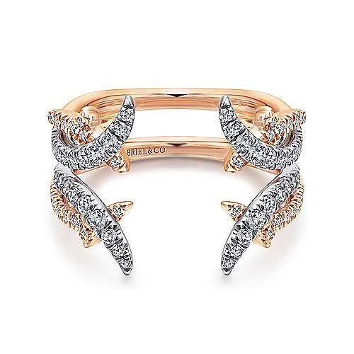 French Pave Criss-Cross Diamond Ring Enhancer