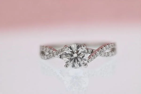 Crossover Diamond Engagement Ring with GIA Center