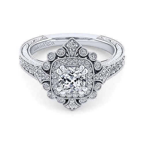 Victorian Double Halo Diamond Ring .42 Cttw 586A