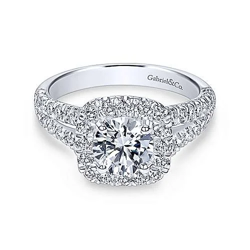 Cushion Shaped Split Shank Diamond Ring  .78 Cttw 426A