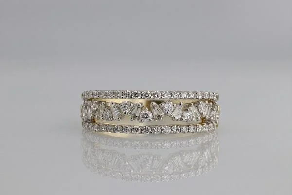 Alternating .84 Cttw Diamond Fashion Ring 14k Yellow Gold