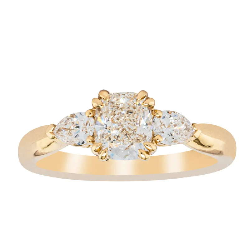 18ct Yellow Gold 1.01ct Cushion Cut Reclaimed Diamond Ayla Ring