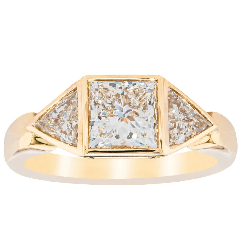 18ct Yellow Gold 1.52ct Princess Cut Diamond Ring