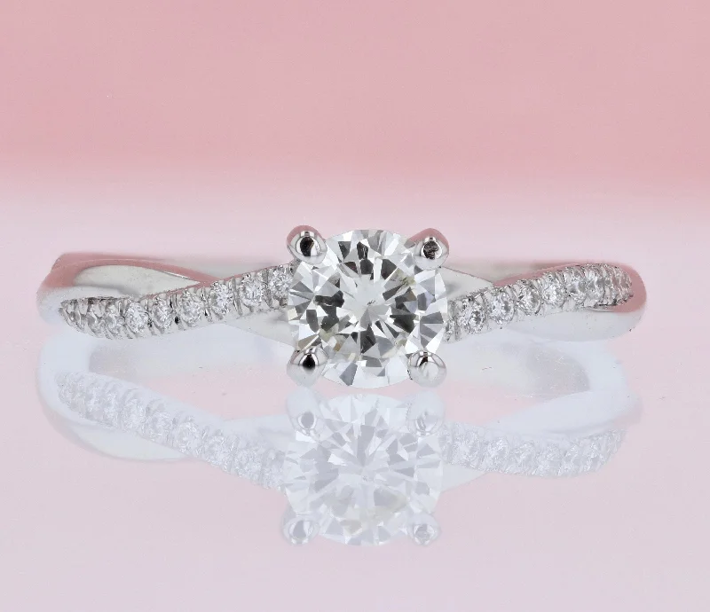 Grace - Crisscross Round Diamond Engagement Ring 5/8 Cttw