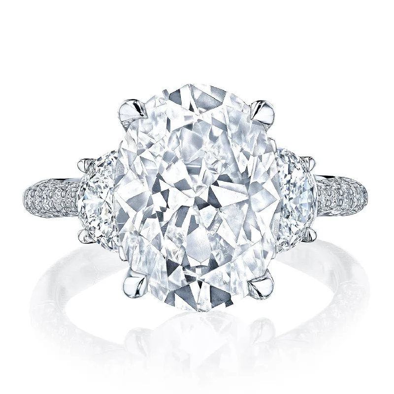 Oval 3-Stone Engagement Ring