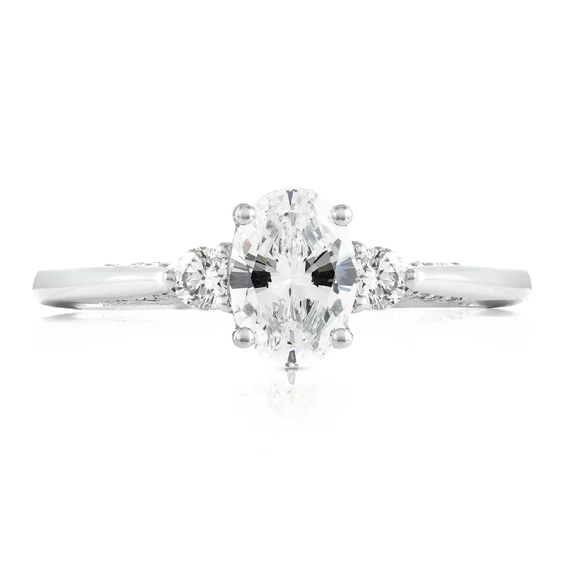 Oval 3-Stone Engagement Ring