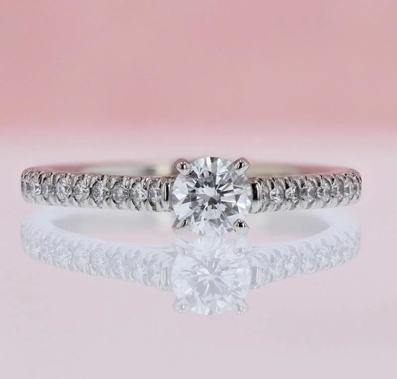 Rebecca - Cathedral Pave Round Diamond Ring 2/3 Cttw