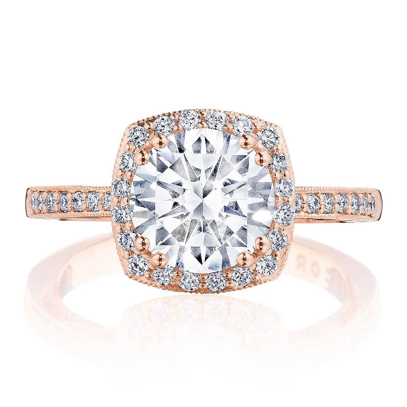 Round with Cushion Bloom Engagement Ring