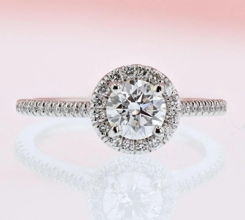 Sophia - Round Halo Diamond Engagement Ring 1 Cttw