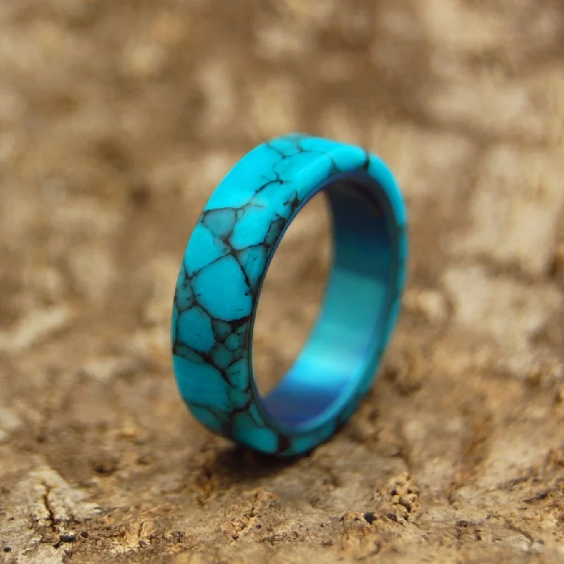 All I Want Is You And Turquoise | Men's Turquoise & Titanium Wedding Ring