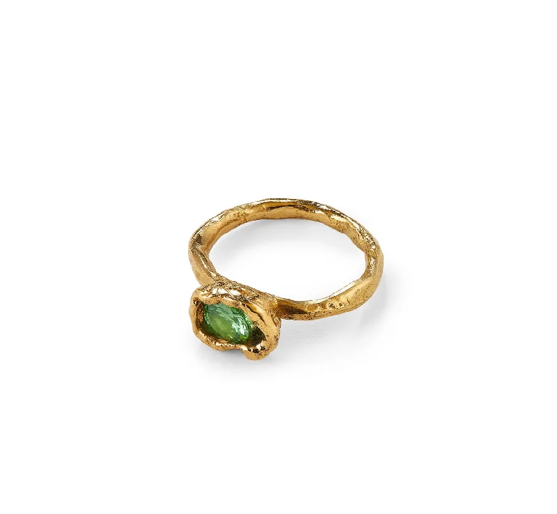 Hestia 9K Gold Ring w. Tsavorite