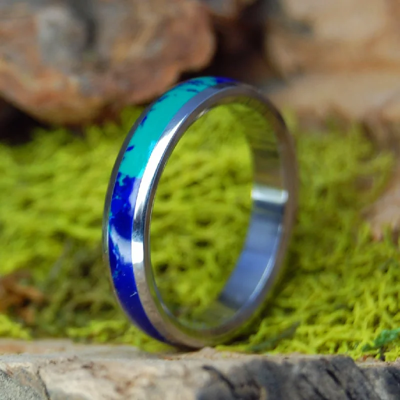 Our Archipelago | Men's Azurite, Malachite & Titanium Wedding Ring