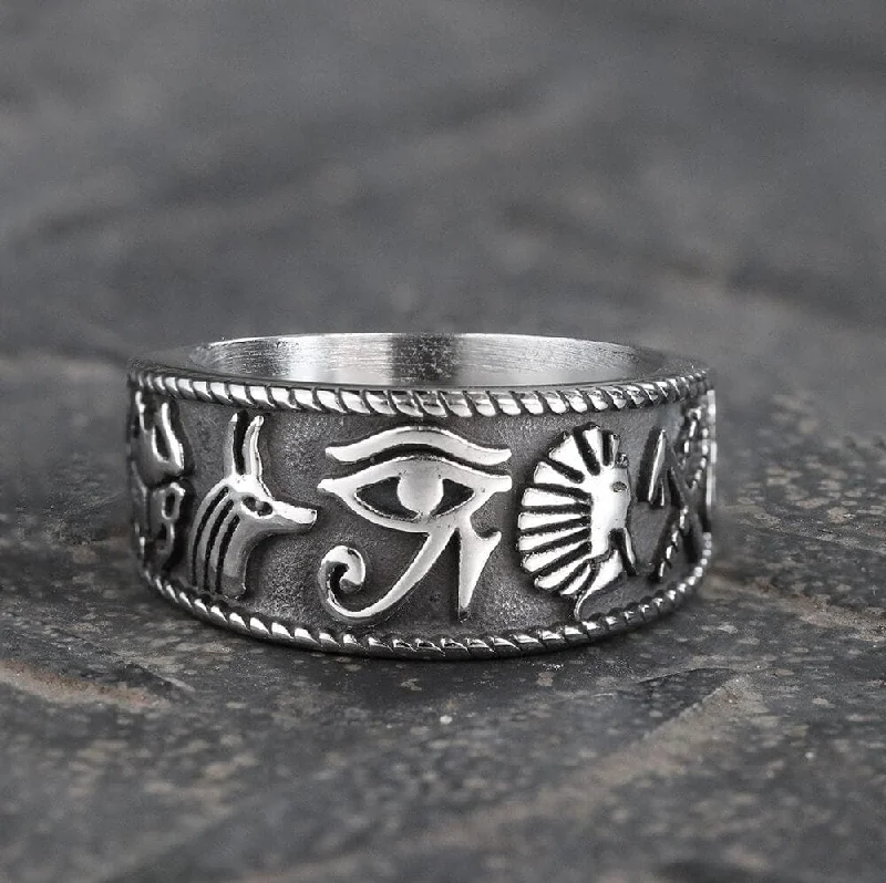 Eye of Ra Stainless Steel Signet Ring