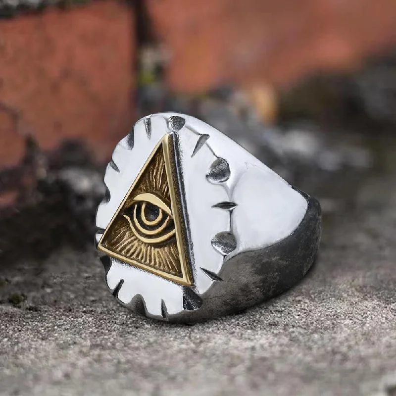 Eye Of Providence Stainless Steel Masonic Ring