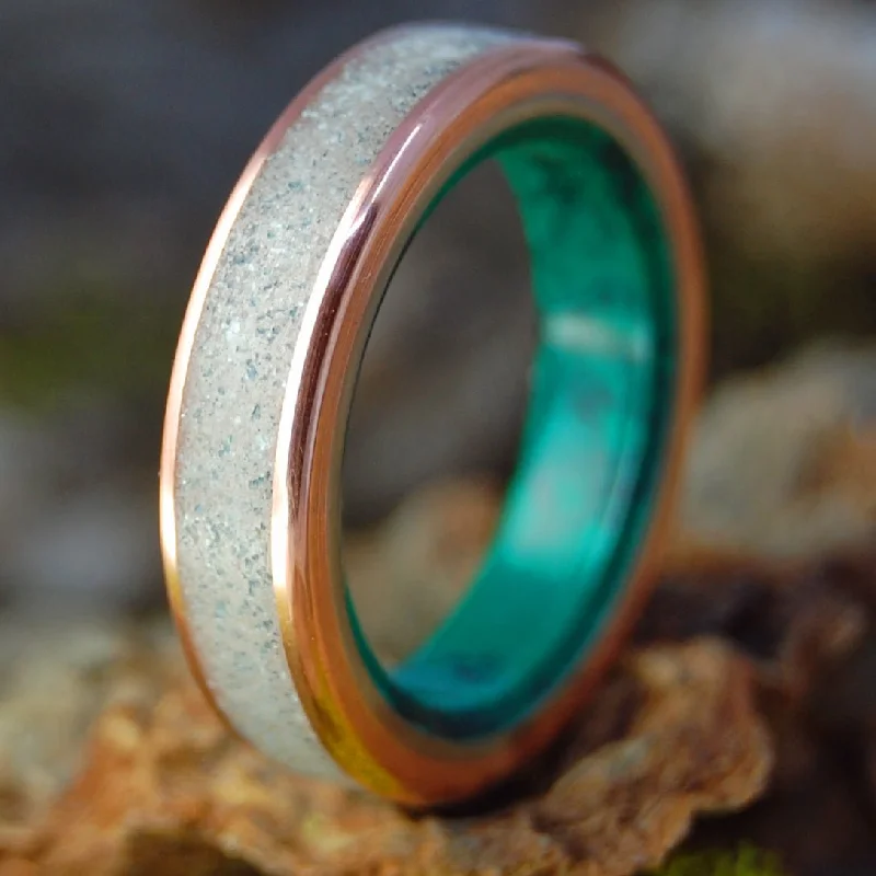 Jade, Beach Sand & Copper | Men's Jade, Beach Sand, Copper & Titanium Wedding Ring