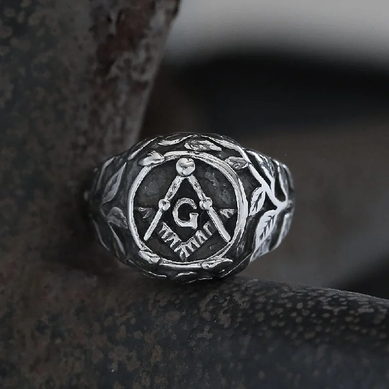 Masonic Symbol Stainless Steel Ring