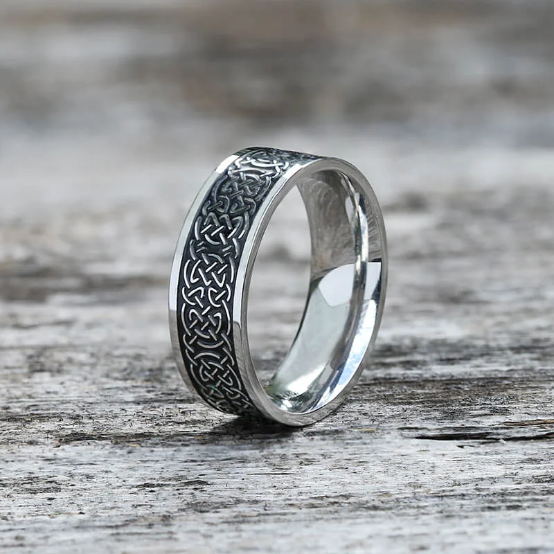 Nordic Celtic Knot Stainless Steel Viking Ring