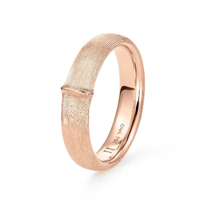 Large Nature Mens 18K Rosegold Ring