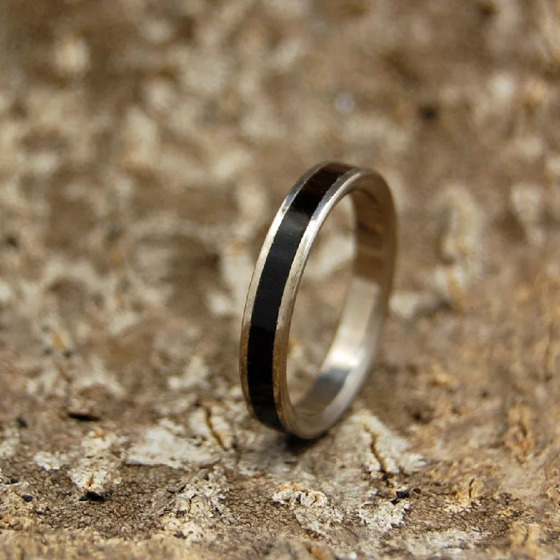 Beam Of Darkness | Men's Onyx Stone & Titanium Wedding Ring