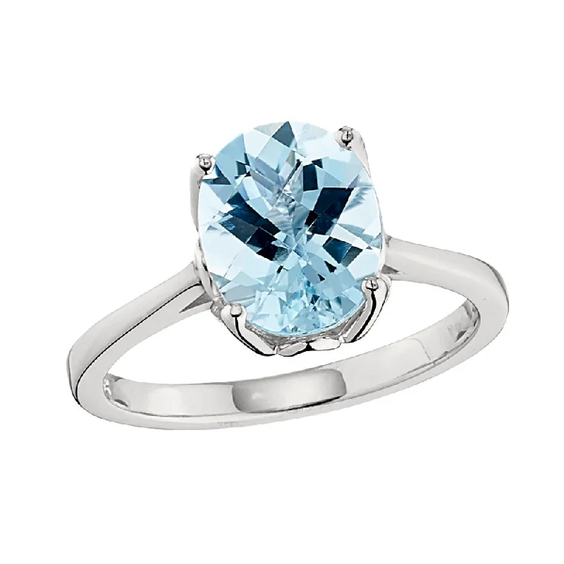 Tulip Aquamarine Ring