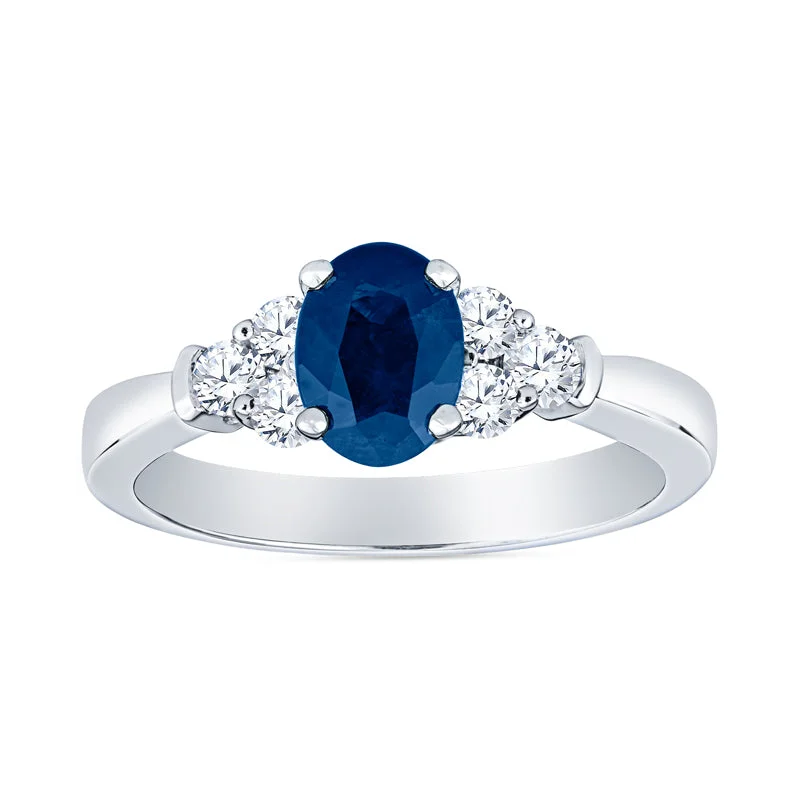 Oval Sapphire and Diamond Ring