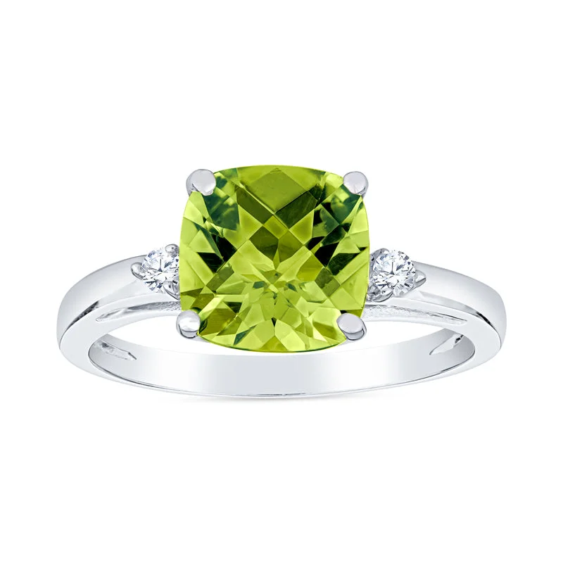 Peridot Diamond Ring