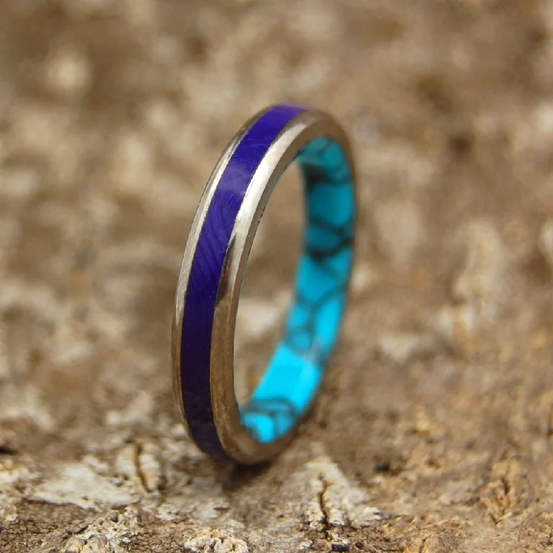 Princess Charlotte | Men's Turquoise, Charoite & Titanium Wedding Ring