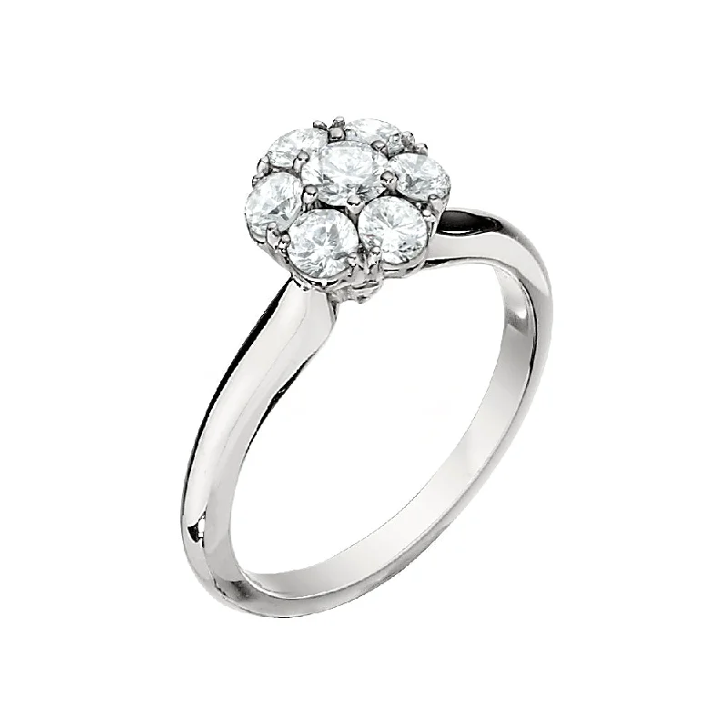 Jabel Round Diamond Cluster Ring 1CTW