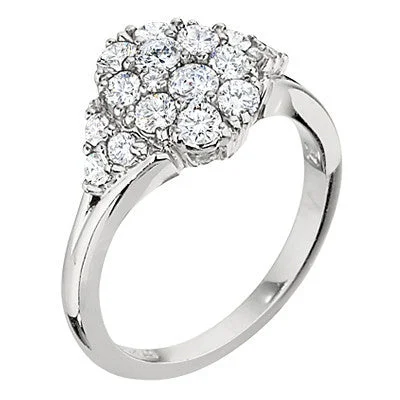 Jabel Oval Diamond Cluster Ring .93CTW