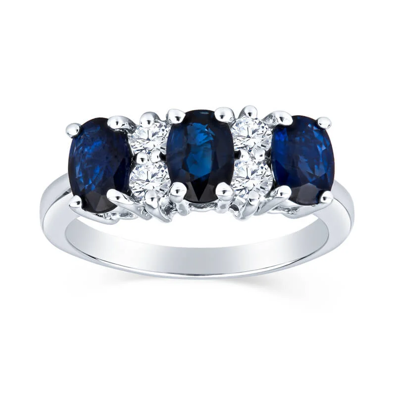 Precious Gemstone Three Stone Diamond Ring