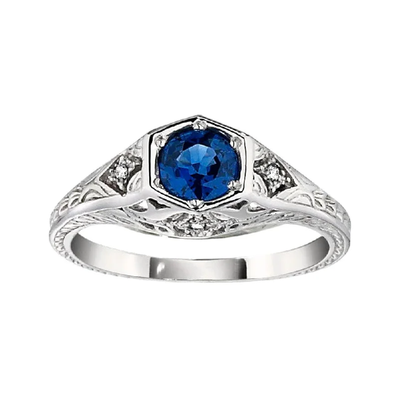 Vintage Sapphire and Diamond Ring