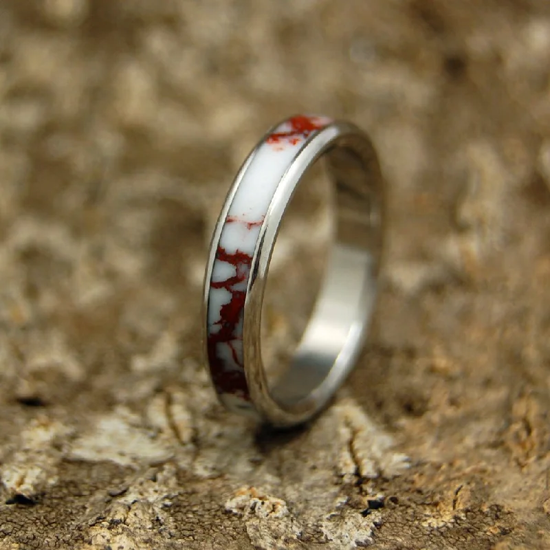 Texas Ice | Women's Wild Horse Jasper Stone & Titanium Wedding Ring