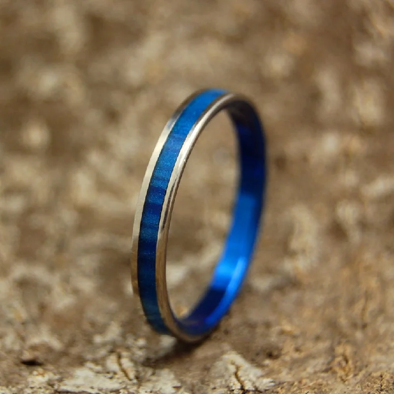 Sapphire Blue | Men's Blue Marbled Resin & Titanium Wedding Ring