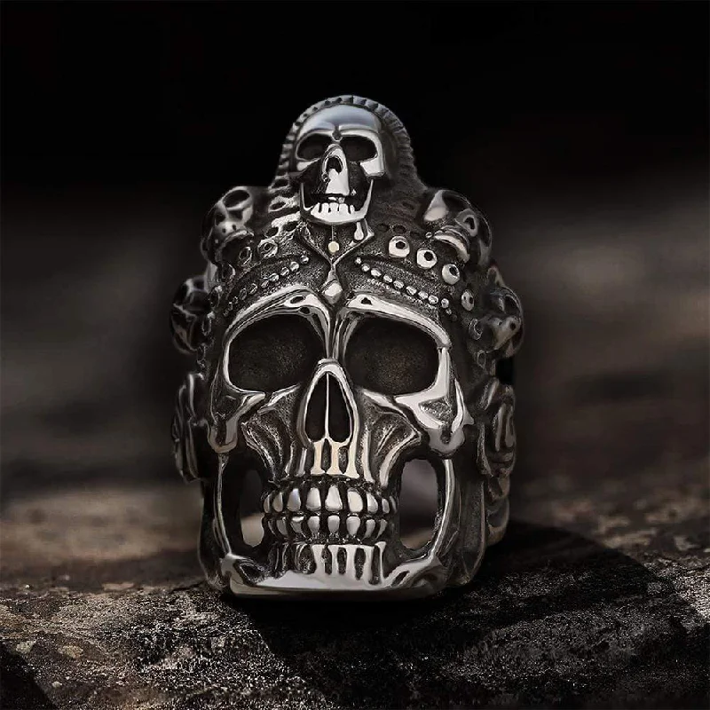 Death Skull Crown Stainless Steel Ring