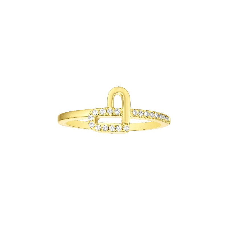 Smiling light tilted heart ring