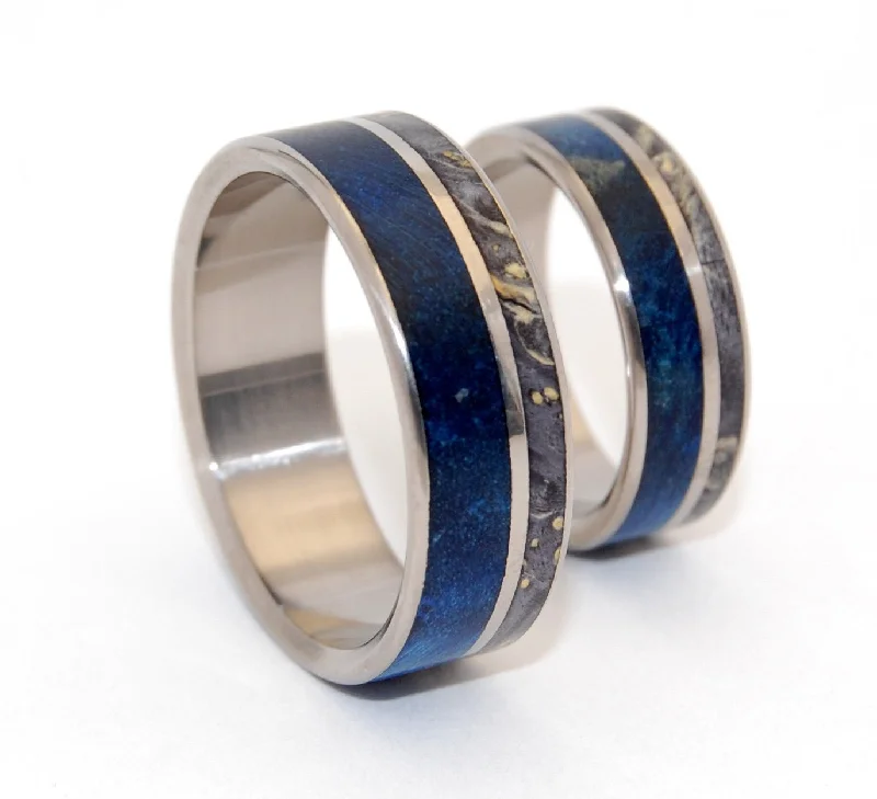 Swoon | Box Elder Wood & Titanium - Unique Wedding Ring Set