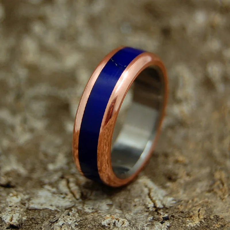 The Body Of Heaven | Women's Titanium, Copper & Lapis Lazuli Stone Wedding Ring