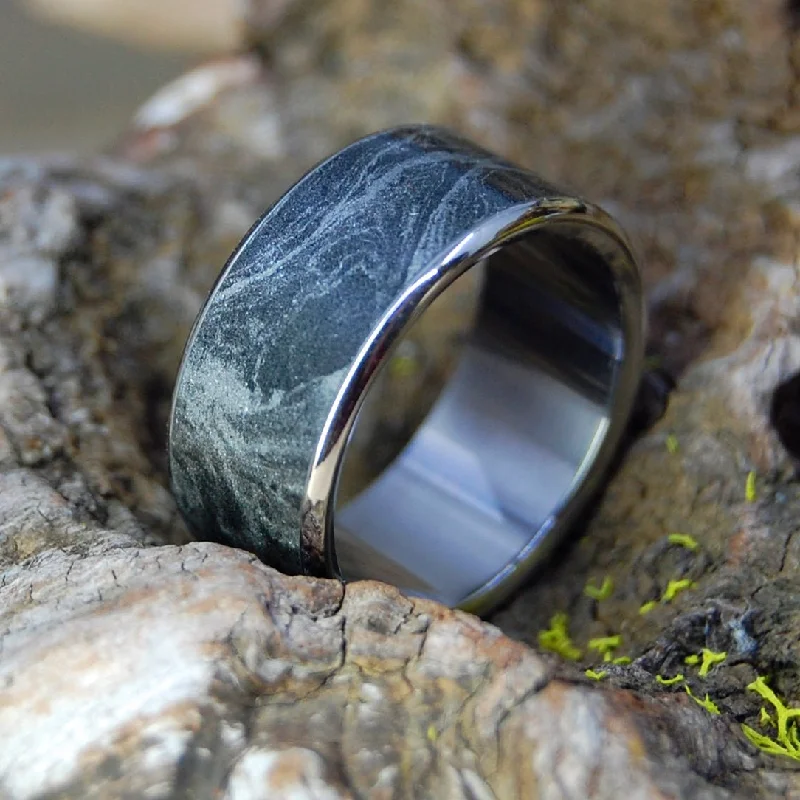 Katana | Men's Mokume Gane, Titanium & Silver Wedding Ring