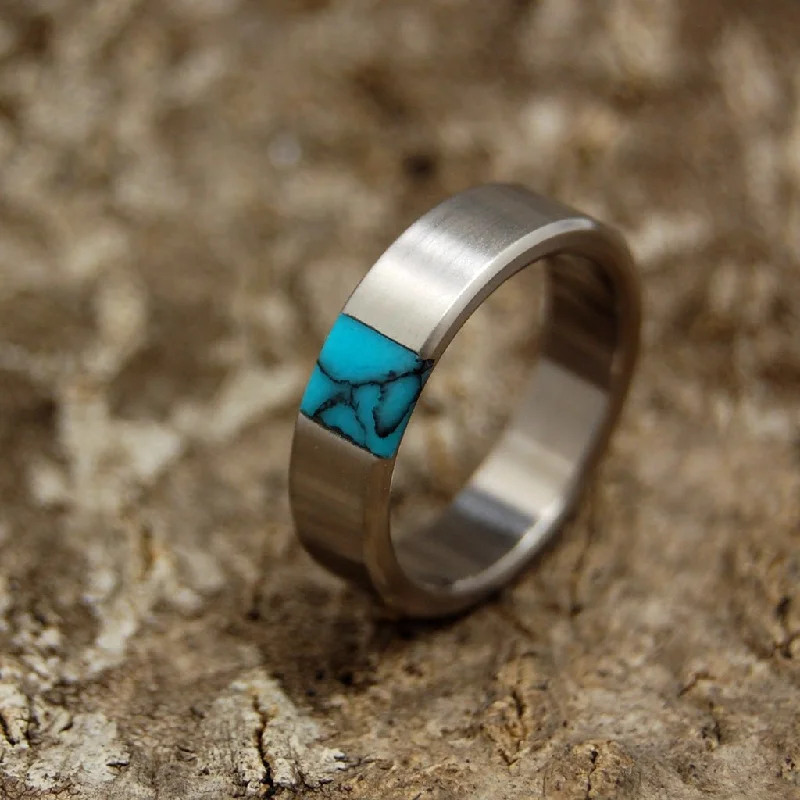 True North | Men's Turquoise & Titanium Wedding Ring