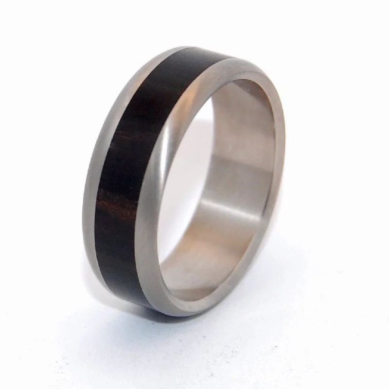 Tunde | Men's African Ebony Wood & Titanium Wedding Ring