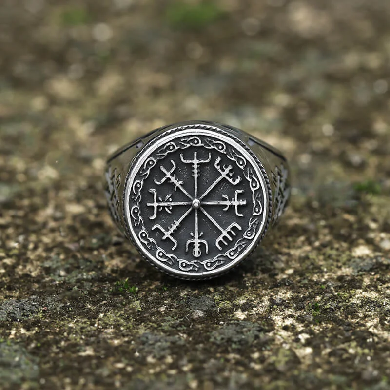 Vegvisir Celtic Knot Stainless Steel Ring