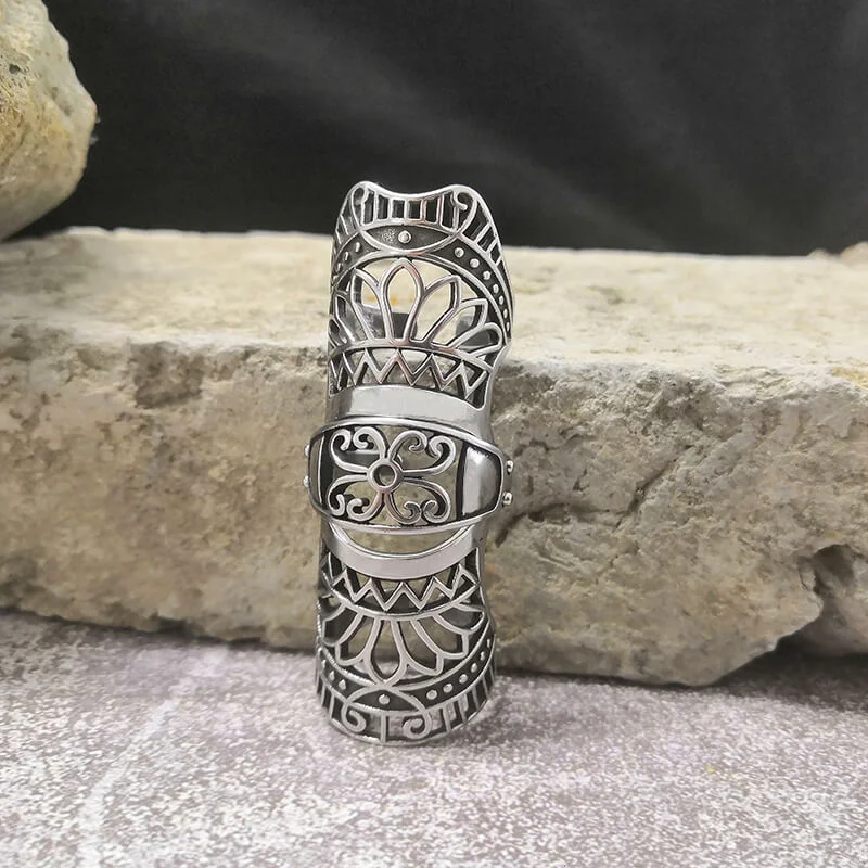 Vintage Hollow Pattern Stainless Steel Knuckle Ring