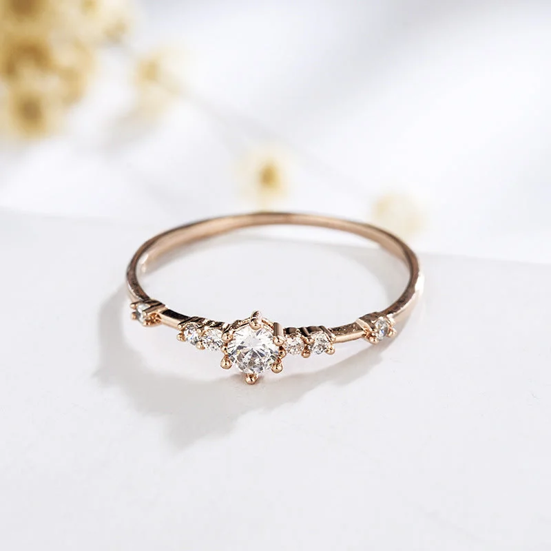 Wholesale 18K Gold Plated Zircon Copper Rings