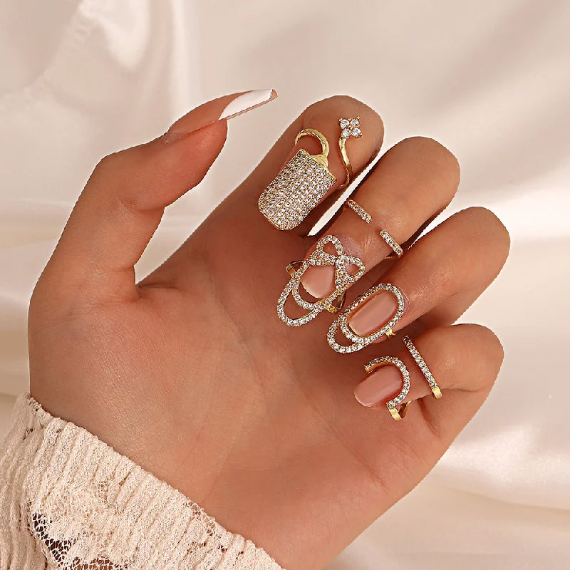 Wholesale Diamond Nail Art Alloy Rings