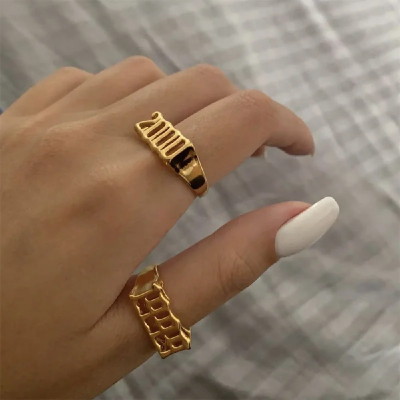 Wholesale Digital Year Alloy Rings