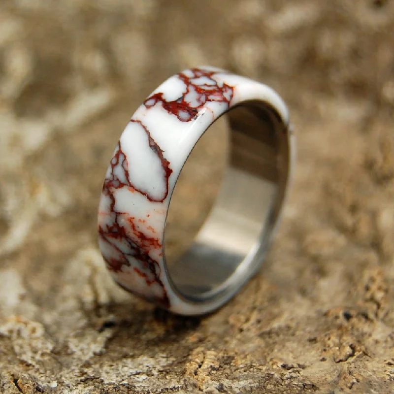 Wild Horse | Men's Jasper Stone & Titanium Wedding Ring