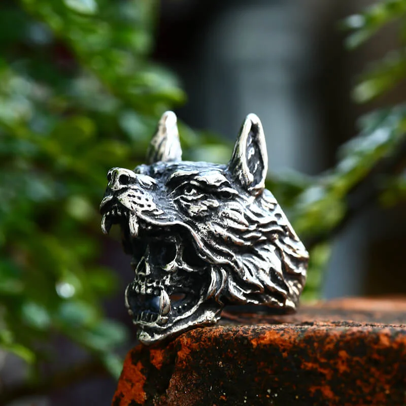 Wolf Warrior Stainless Steel Skull Ring