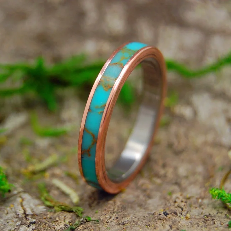 Her Samana | Women's Kingman Turquoise, Copper & Titanium Wedding Ring