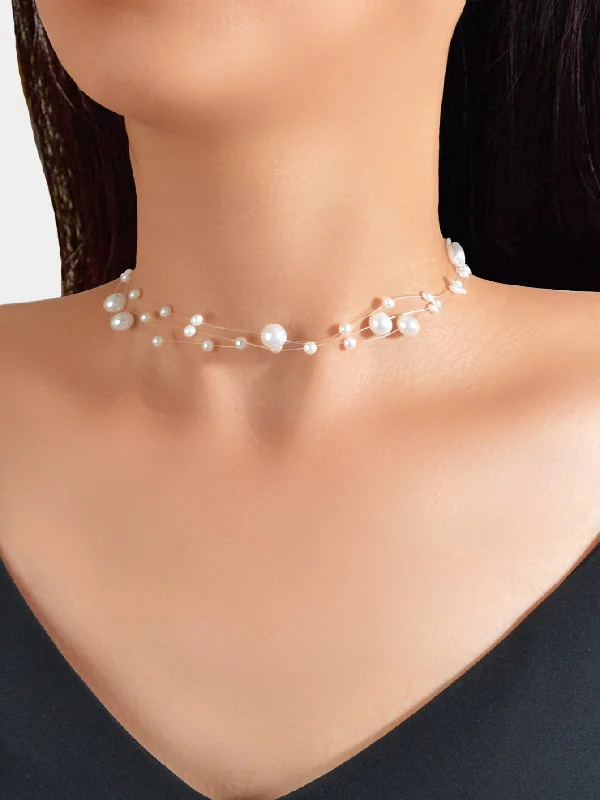 Faux Pearl Decor Necklace