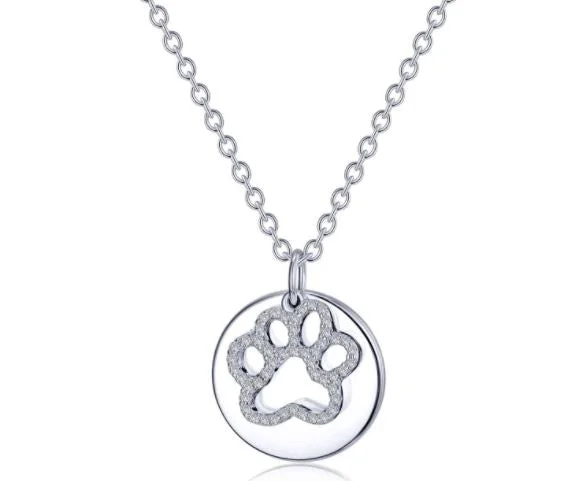 Paw Print Disc Necklace